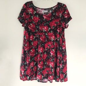 American Apparel Red Rose Pattern  Dress